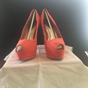 Charlotte Russe Coral Peep Toe Heels